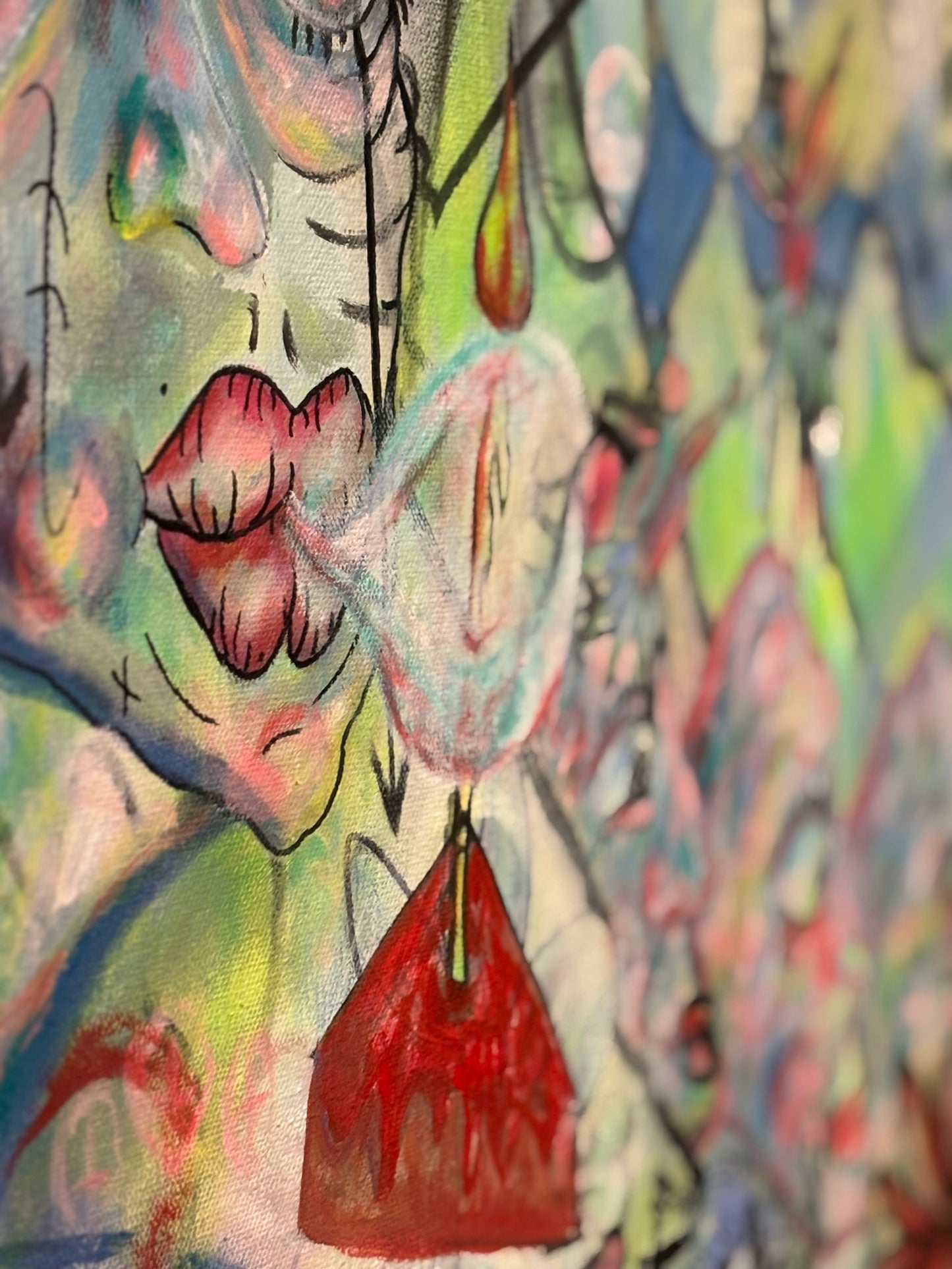 “Garden of Eden” Original Ink and Acrylic Painting on 30x40in canvas