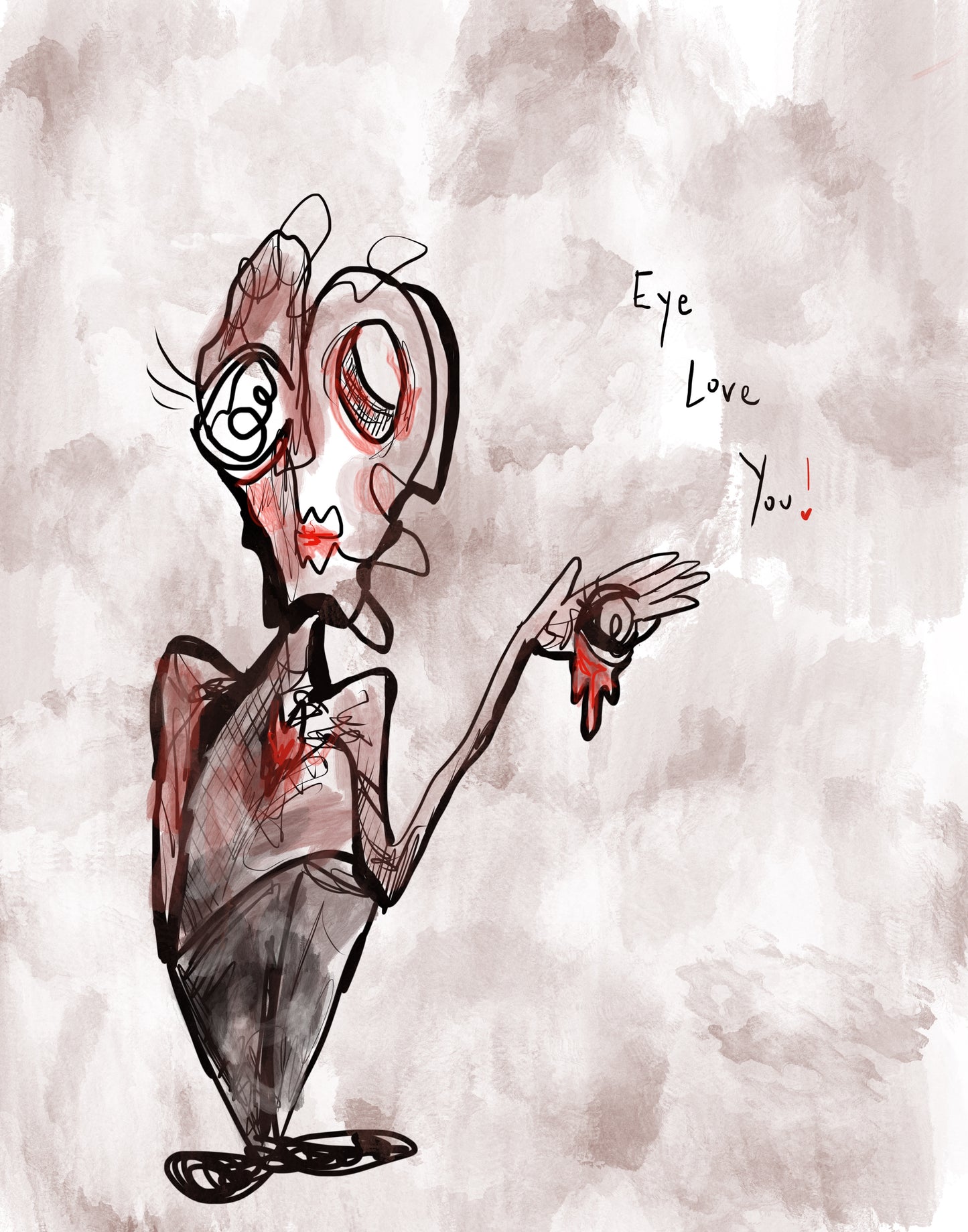 “Eye Love You” Strange Valentine Illustration Print