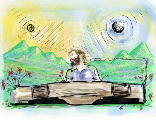 “Sunshine Daydreamin’ Brent Mydland” Ink Illustration Print *On Sale*